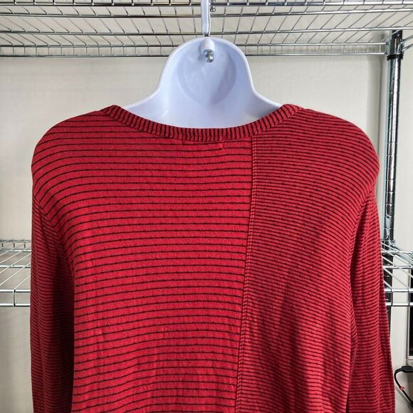 Habitat Womens Pinstriped Tunic Top Red Knit Round Neck Long Sleeve Size Medium - Picture 11 of 13